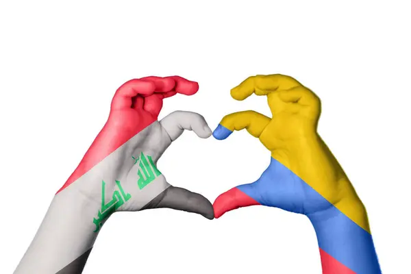 Irak Kolumbien Herz Handbewegung Die Herz Macht Clipping Path — Stockfoto