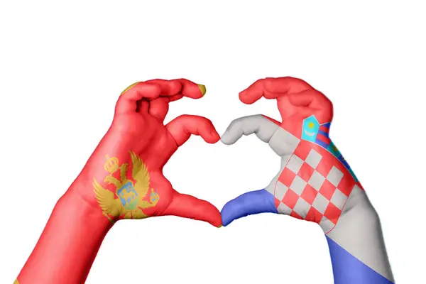 Karadağ Hırvatistan Kalbi Hareketi Kalp Yaptı Kırpma Yolu — Stok fotoğraf