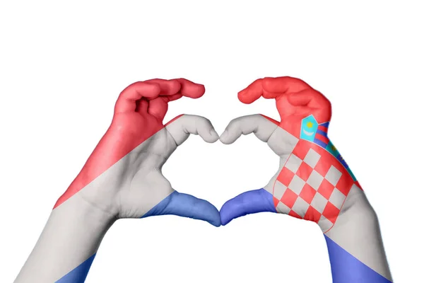 Hollanda Hırvatistan Kalbi Hareketi Kalp Yapma Kırpma Yolu — Stok fotoğraf