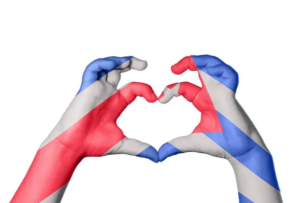 Costa Rica Kuba Hjärta Hand Gest Att Göra Hjärta Klippning — Stockfoto