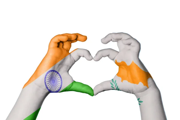 India Cyprus Hart Hand Gebaar Maken Hart Knippen Pad — Stockfoto