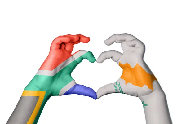 Republika Południowej Afryki Cypr Serce Ręki Gest Podejmowania Serca Ścieżka — Zdjęcie stockowe