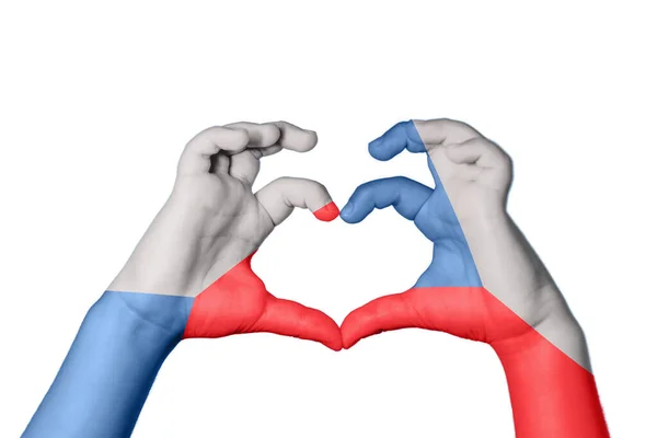 Czech Republic Czech Republic Heart Hand Gesture Making Heart Clipping — Stock Photo, Image