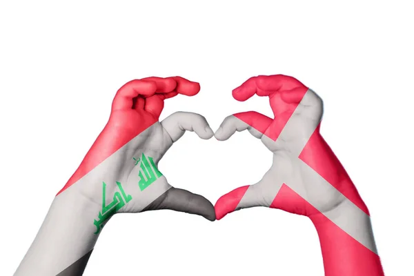 Irak Dania Serce Ręczny Gest Serca Ścieżka Klipu — Zdjęcie stockowe