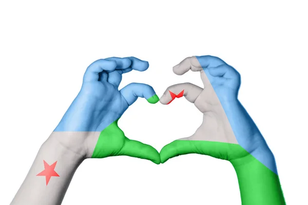 Djibouti Djibouti Heart Hand Gesture Making Heart Clipping Path — Stock Photo, Image