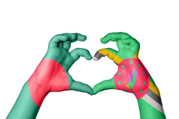 Bangladeş Dominica Kalbi Hareketi Kalp Yapmak Kırpma Yolu — Stok fotoğraf