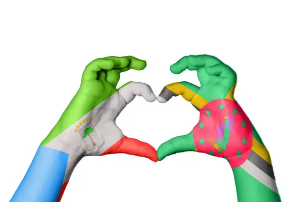 赤道几内亚Heart Hand Gesture Making Heart Clipping Path — 图库照片