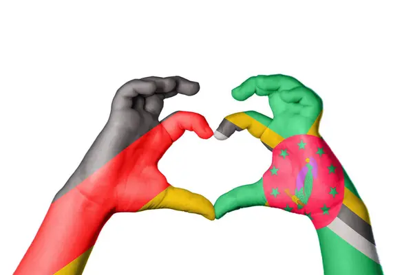 Germany Dominica Heart Hand Gesture Making Heart Clipping Path — Stock Photo, Image