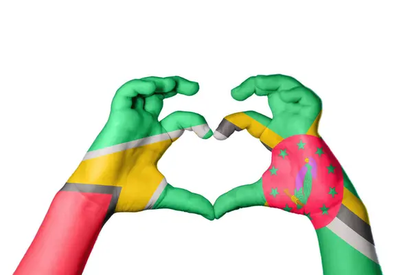 Guyana Dominica Szív Kézmozdulat Készítés Szív Vágás — Stock Fotó