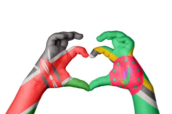 Kenya Dominica Szív Kézmozdulat Készítés Szív Vágás — Stock Fotó