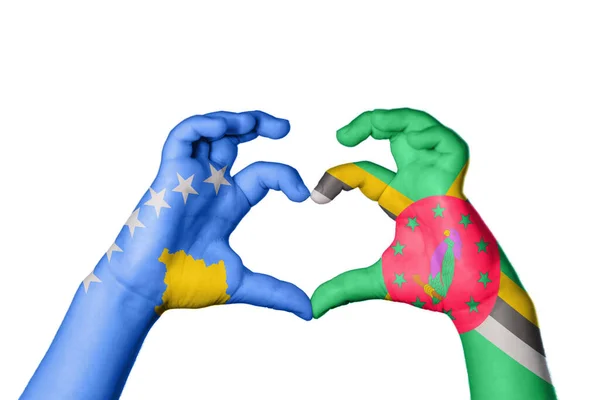 Kosovo Dominica Hart Hand Gebaar Maken Hart Knippad — Stockfoto