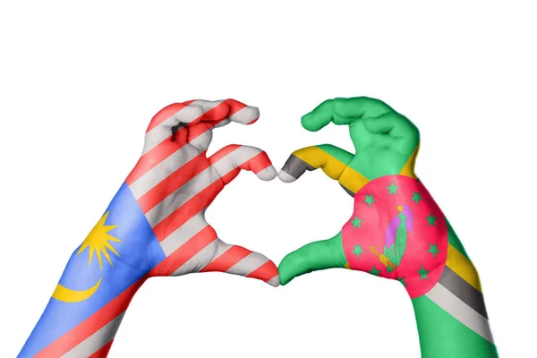 Malezya Dominica Kalbi Hareketi Kalp Yapma Kırpma Yolu — Stok fotoğraf
