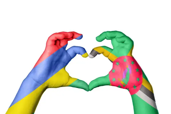 Mauritius Dominica Herz Handbewegung Die Herz Macht Clipping Path — Stockfoto