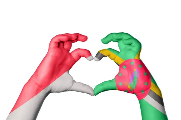 Monako Dominika Serce Gest Ręczny Serca Ścieżka Klipu — Zdjęcie stockowe