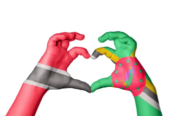 Trinidad Und Tobago Dominica Herz Handbewegung Die Herz Macht Clipping — Stockfoto