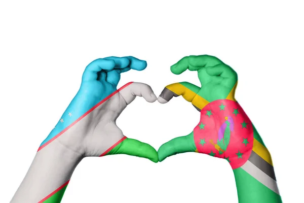 Usbekistan Dominica Herz Handbewegung Die Herz Macht Clipping Path — Stockfoto
