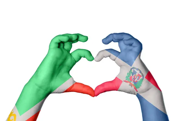 Tsjetsjenië Dominicaanse Republiek Hart Handgebaar Maken Hart Knippad — Stockfoto