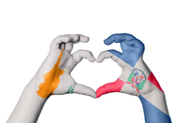 Chypre République Dominicaine Coeur Geste Main Faisant Coeur Sentier Coupe — Photo