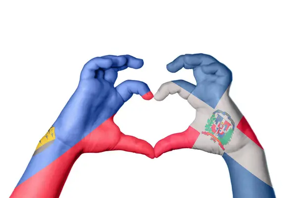 Сердце Доминиканской Республики Жест Делающий Сердце Отрезающий Путь — стоковое фото