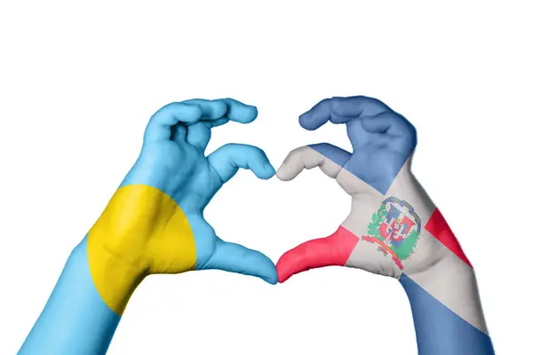 Palau República Dominicana Coração Gesto Mão Que Faz Coração Clipping — Fotografia de Stock