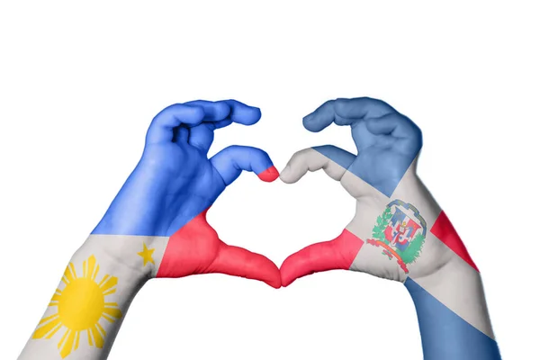 Filipinler Dominik Cumhuriyeti Kalbi Hareketi Kalp Yapma Kırpma Yolu — Stok fotoğraf