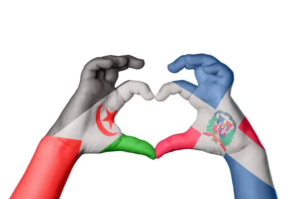 República Árabe Saharaui Democrática República Dominicana Corazón Hacer Gestos Corazón — Foto de Stock
