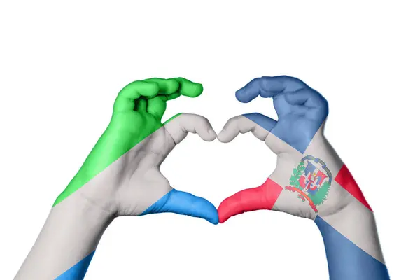 Sierra Leone Dominikanische Republik Herz Handbewegung Die Herz Macht Clipping — Stockfoto
