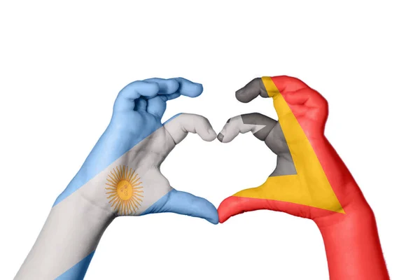 Argentinien Osttimor Herz Handbewegung Die Herz Macht Clipping Path — Stockfoto
