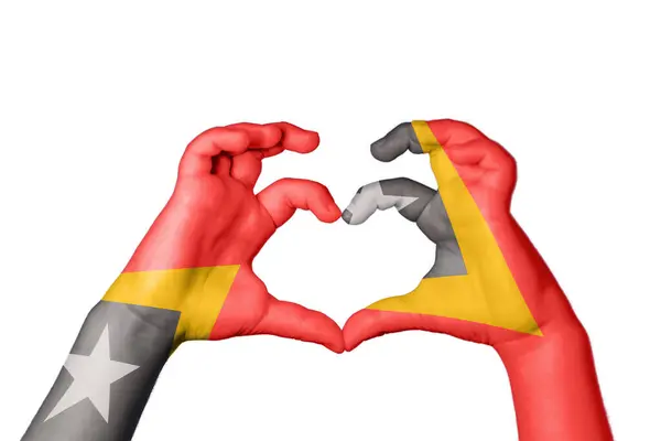 East Timor East Timor Heart Hand Gesture Making Heart Clipping — Stock Photo, Image