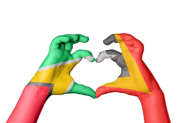 Guyana Osttimor Herz Handbewegung Die Herz Macht Clipping Path — Stockfoto