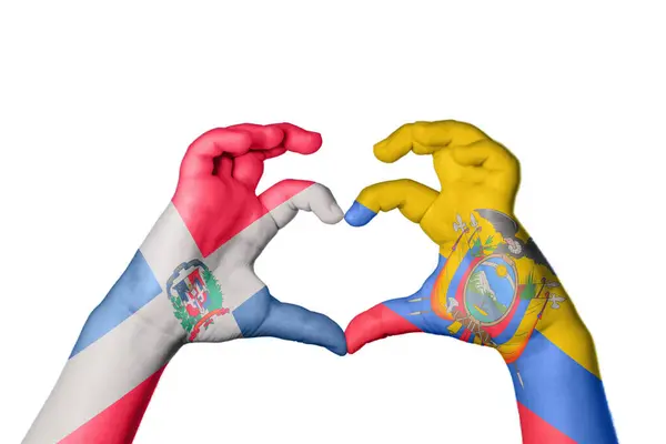 Δομινικανή Δημοκρατία Ecuador Heart Hand Gimming Making Heart Περικοπή Διαδρομής — Φωτογραφία Αρχείου