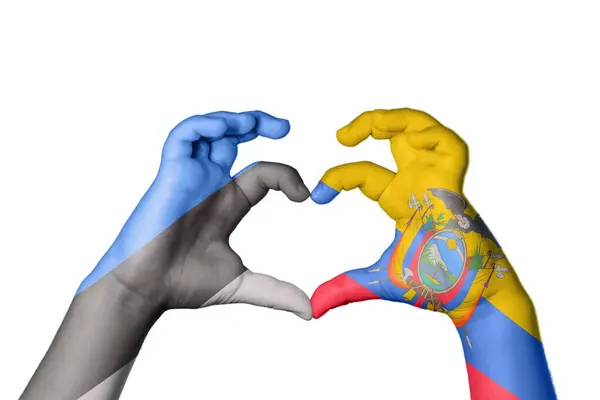Εσθονία Ecuador Heart Hand Gimming Making Heart Περικοπή — Φωτογραφία Αρχείου