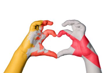 Bhutan İngiltere Kalbi, El hareketi kalp yapmak, Kırpma Yolu