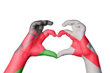 Malawi İngiltere Kalbi, El hareketi kalp yapmak, Kırpma Yolu