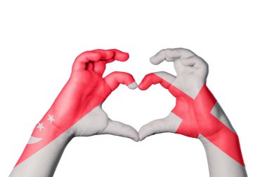 Singapur İngiltere Kalbi, El hareketi kalp yapmak, Kırpma Yolu