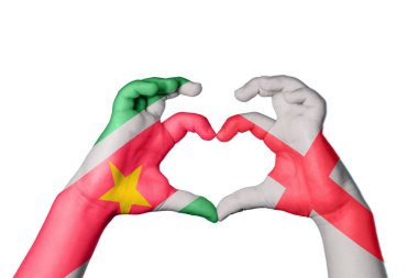 Surinam England Heart, el hareketi kalp yapma, kırpma yolu