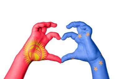 Kırgızistan Avrupa Birliği Kalbi, El hareketi kalp yapma, Kırpma Yolu