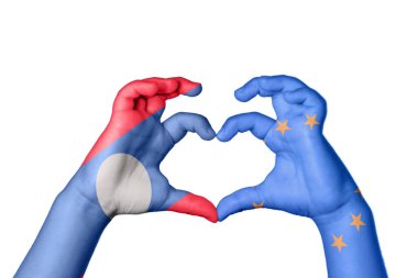 Laos Avrupa Birliği Kalbi, El hareketi kalp yapma, Kırpma Yolu