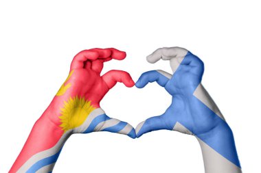 Kiribati Finlandiya Kalbi, el hareketi kalp yapma, Kırpma Yolu