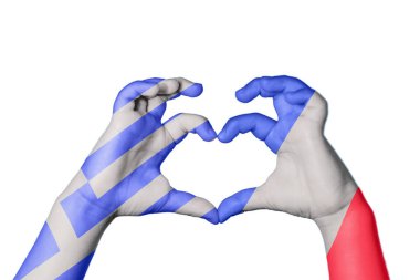 Yunanistan Fransa Kalbi, El hareketi, kalp yapma, Kırpma Yolu