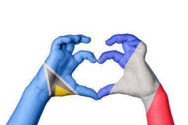 Saint Lucia France Heart, El hareketi kalp yapmak, Kırpma Yolu