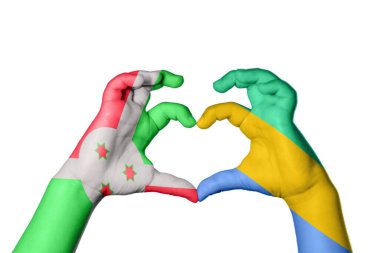 Burundi Gabon Heart, el hareketi kalp yapma, kırpma yolu.