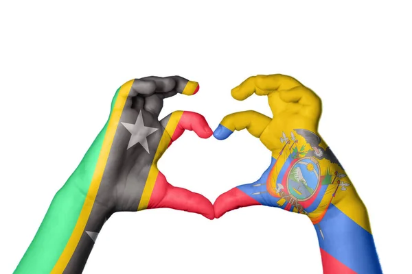 São Cristóvão Nevis Equador Coração Gesto Mão Que Faz Coração — Fotografia de Stock
