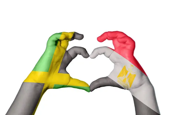 Ямайка Египет Сердце Жест Руки Делает Сердце Клиппинг Путь — стоковое фото