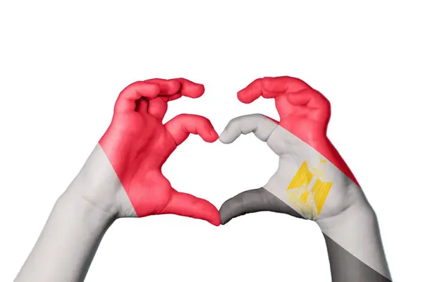 Malta Egypt Heart Hand Gesture Making Heart Clipping Path — Stock Photo, Image