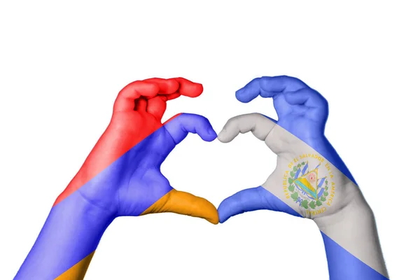 Örményország Salvador Szív Kézmozdulatkészítés Szív Vágási Útvonal — Stock Fotó