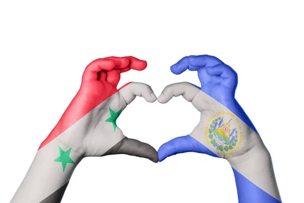 Syrien Salvador Herz Handbewegung Die Herz Macht Clipping Path — Stockfoto
