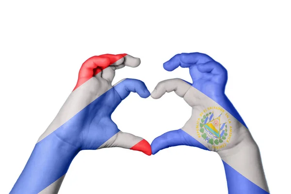 Thajsko Salvador Heart Ruční Gesto Tvorby Srdce Ořezávání Stezka — Stock fotografie