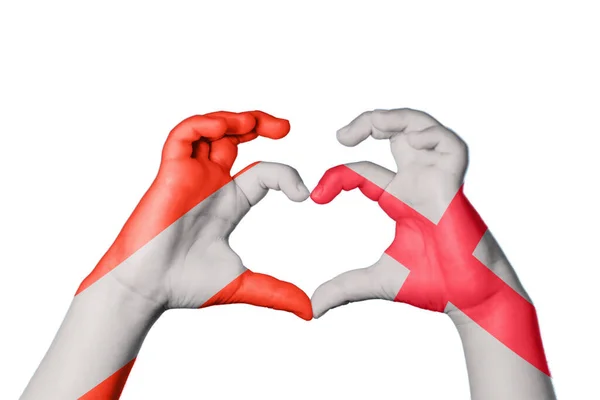オーストリア イングランド心臓 ハンドジェスチャー作り心臓 クリッピングパス — ストック写真