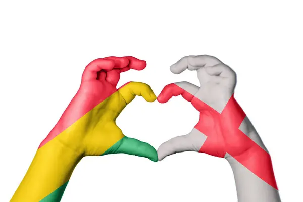Boliwia Anglia Serce Gest Ręczny Serca Ścieżka Przecinania — Zdjęcie stockowe